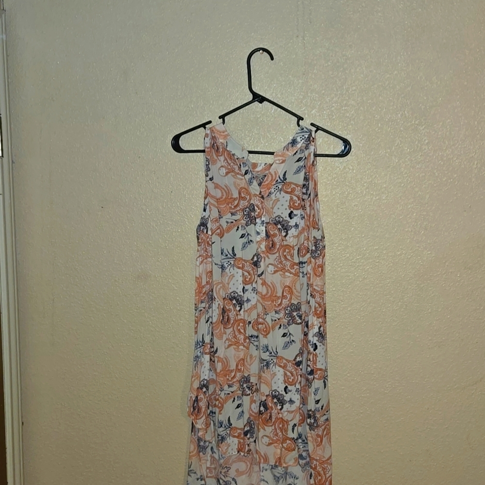 CATO brand Size 18/20 paisley print somewhat see thru orange, beige and black